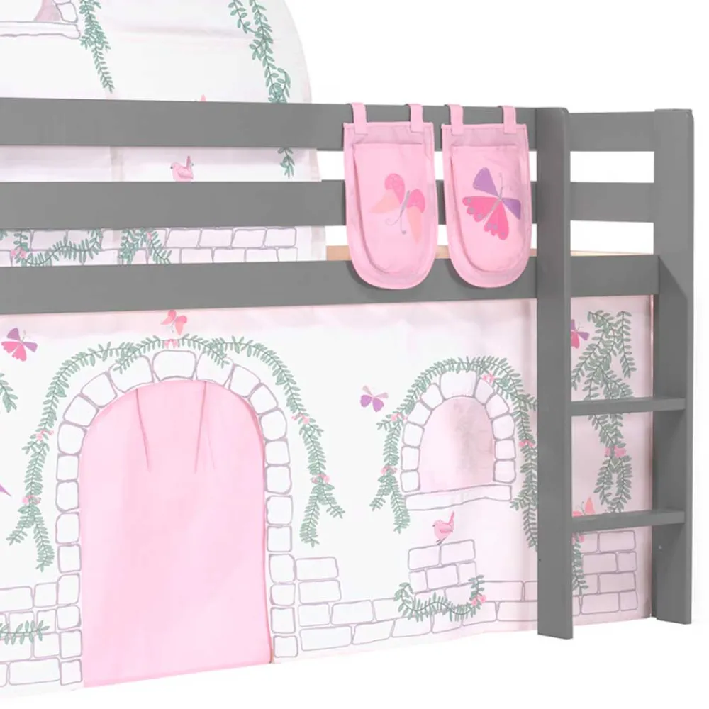 Kinder Wohnen Kinderzimmer Spielbett Hochbett mit Tunnel - Crabina