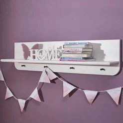 Kinder Wohnen Kinderzimmer Wandregal in Weiß - Rimesca