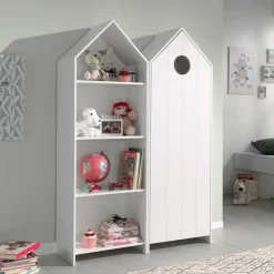 Wohnen Kinderkleiderschränke|Babyzimmerschränke*Kinderzimmerschrank & Regal in Weiß - Indefiva (zweiteilig)