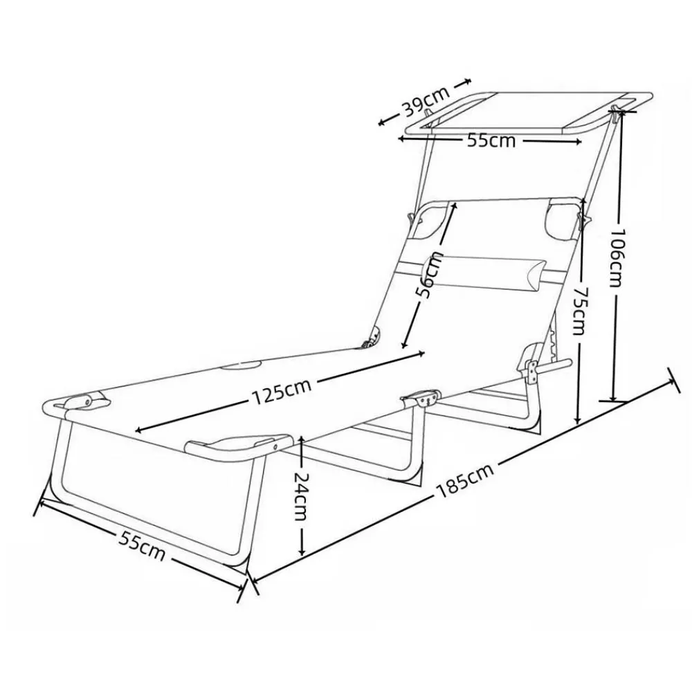 Wohnen Balkonmöbel|Metall-Gartenmöbel*Klappbare Gartenliege mit Dach - Bobila