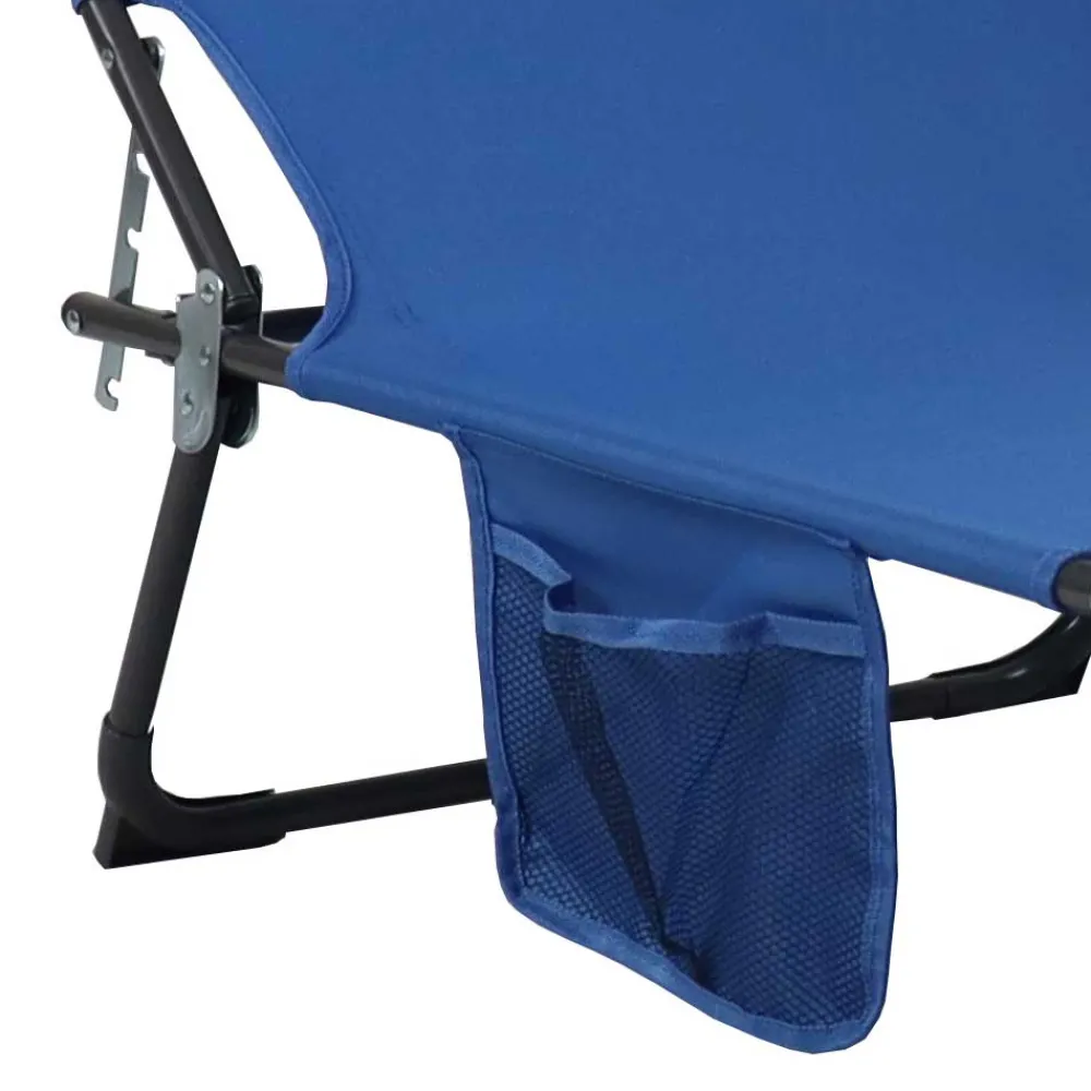 Wohnen Klappbare Outdoor Liege in Blau und Schwarz - Betty