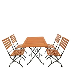 Wohnen Balkonmöbel|Metall-Gartenmöbel*Klappbare Tischgruppe Outdoor - Pecorino (fünfteilig)