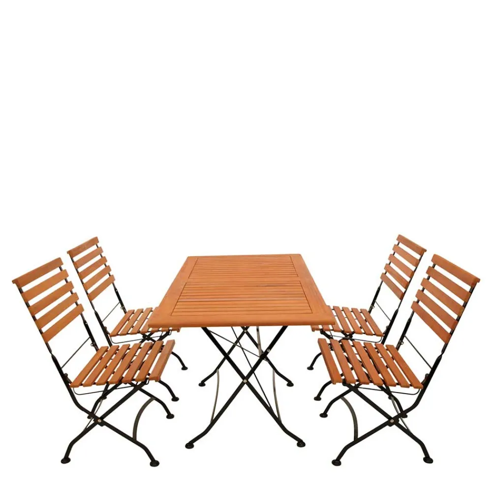 Wohnen Balkonmöbel|Metall-Gartenmöbel*Klappbare Tischgruppe Outdoor - Pecorino (fünfteilig)