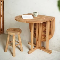 Wohnen Teakholz-Gartenmöbel|Gartentische*Klappbarer Balkontisch aus Teakholz - Senvelita