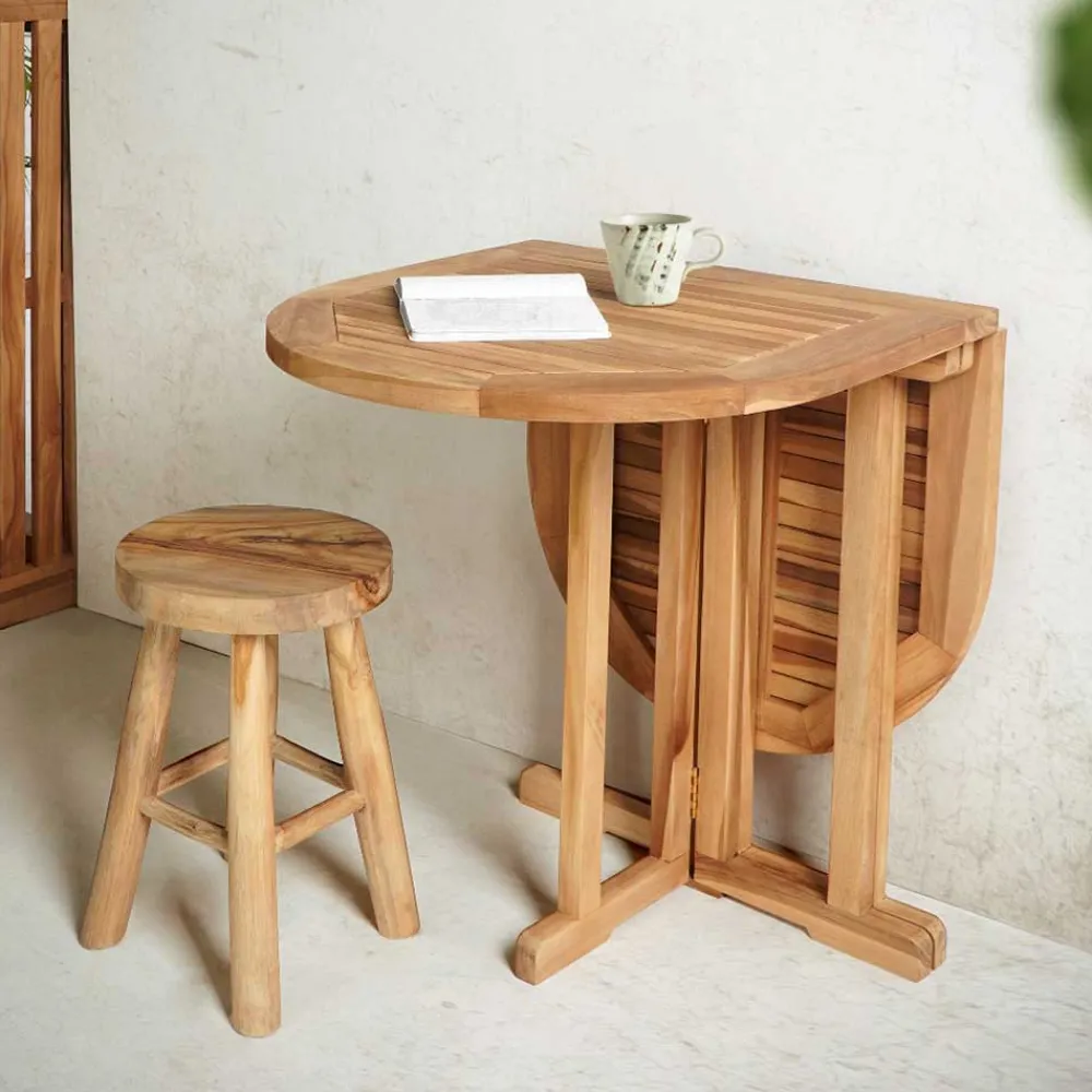 Wohnen Teakholz-Gartenmöbel|Gartentische*Klappbarer Balkontisch aus Teakholz - Senvelita