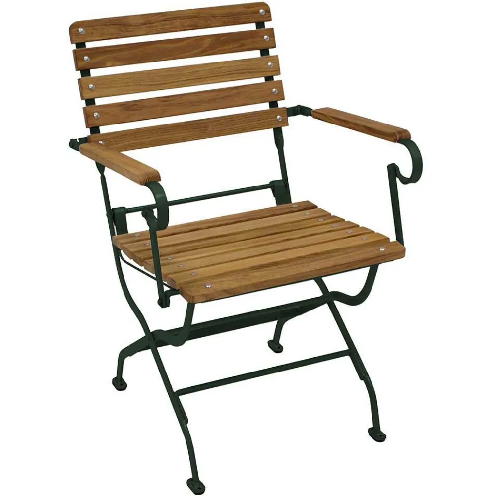 Wohnen Korbmöbel|Metall-Gartenmöbel*Klappbarer Biergartenstuhl mit Armlehnen - Maidino