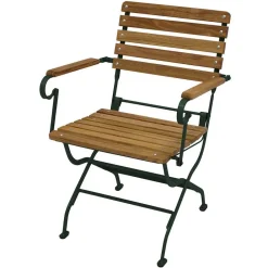 Wohnen Korbmöbel|Metall-Gartenmöbel*Klappbarer Biergartenstuhl mit Armlehnen - Maidino