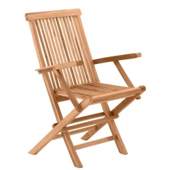 Wohnen Klappbarer Garten Holzstuhl mit Armlehnen - Klahuma (2er Set)