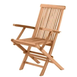 Wohnen Klappbarer Garten Holzstuhl mit Armlehnen - Klahuma (2er Set)