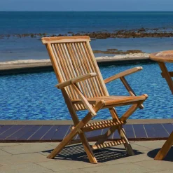 Wohnen Klappbarer Garten Holzstuhl mit Armlehnen - Klahuma (2er Set)