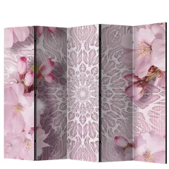 Wohnen Klappbarer Paravent in Rosa & Weiß - Carika