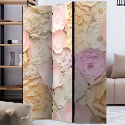 Wohnen Vintage Möbel*Klappbarer Paravent mit Blumen Foto - Nurzia