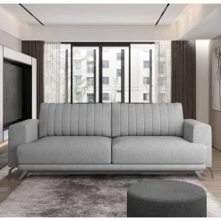 Wohnen Klappcouch in Hellgrau Chenille - Jakery