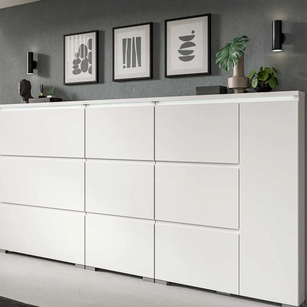 Wohnen Schuhschränke*3-Klappen-Schuhschrank in Weiß - Dany