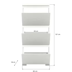 Wohnen Schuhschränke*3-Klappen-Schuhschrank in Weiß - Dany
