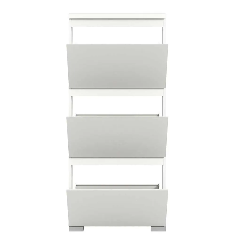 Wohnen Schuhschränke*3-Klappen-Schuhschrank in Weiß - Dany