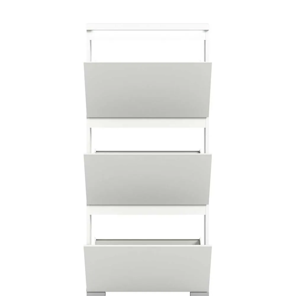 Wohnen Schuhschränke*3-Klappen-Schuhschrank in Weiß - Dany