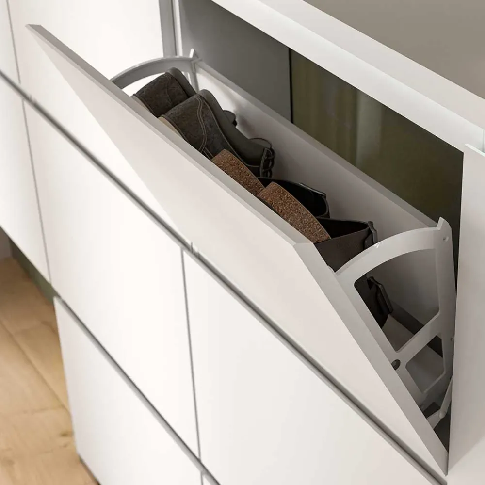 Wohnen Schuhschränke*3-Klappen-Schuhschrank in Weiß - Dany