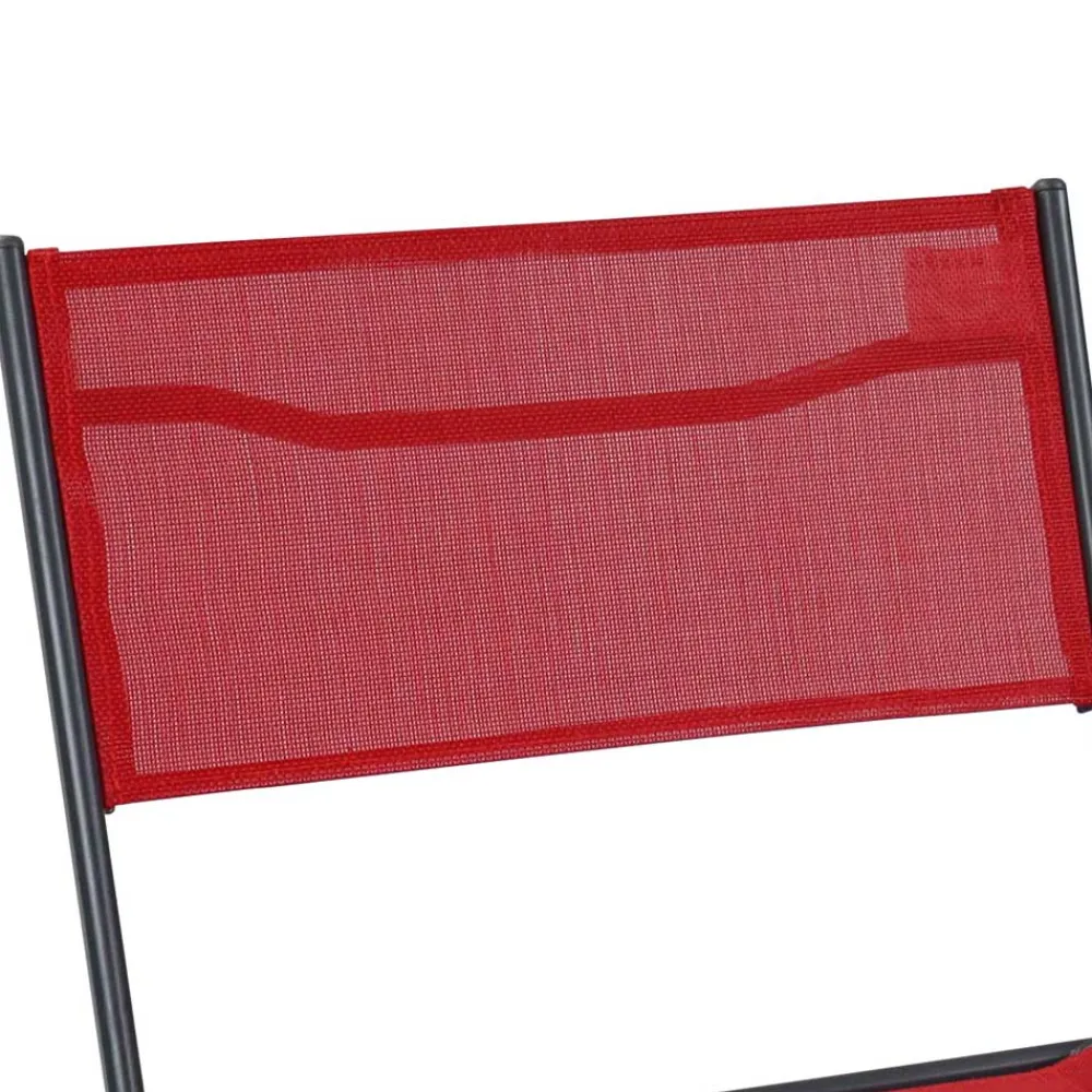 Wohnen Metall-Gartenmöbel|Balkonmöbel*Klappstühle in Rot mit Schwarz - Maximilian (2er Set)