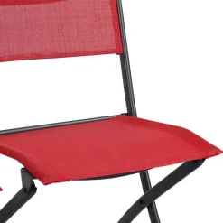 Wohnen Metall-Gartenmöbel|Balkonmöbel*Klappstühle in Rot mit Schwarz - Maximilian (2er Set)