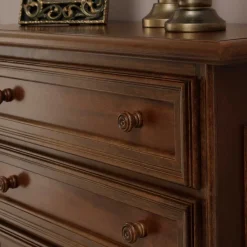 Wohnen Küchenschränke|Flurkommoden*Klassisch gestaltete Hochkommode in Walnussfarben - Manicos