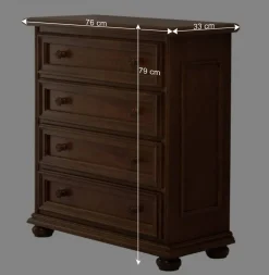 Wohnen Küchenschränke|Flurkommoden*Klassisch gestaltete Hochkommode in Walnussfarben - Manicos