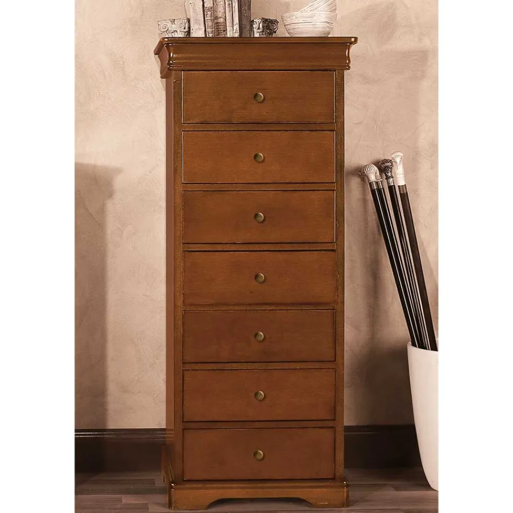 Wohnen Sideboards & Kommoden|Sideboards & Kommoden*Klassisch gestaltete Hochkommode in Nussbaum - Lemerzi