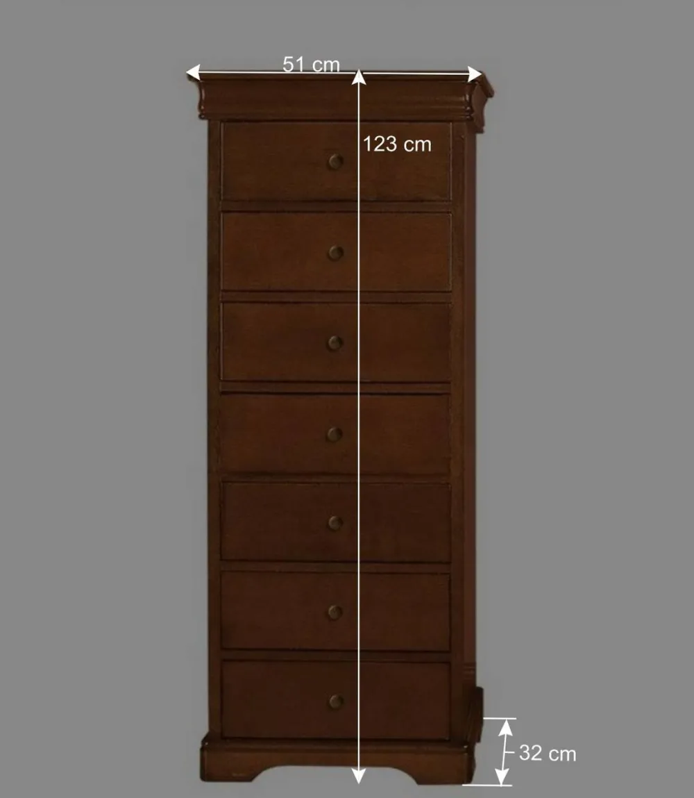 Wohnen Sideboards & Kommoden|Sideboards & Kommoden*Klassisch gestaltete Hochkommode in Nussbaum - Lemerzi