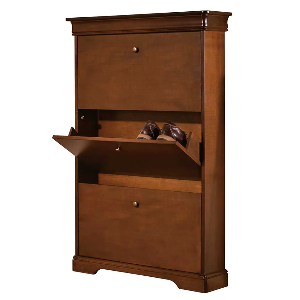 Wohnen Schuhschränke*Klassisch gestalteter Schuhschrank in Nussbaum - Lemerzi