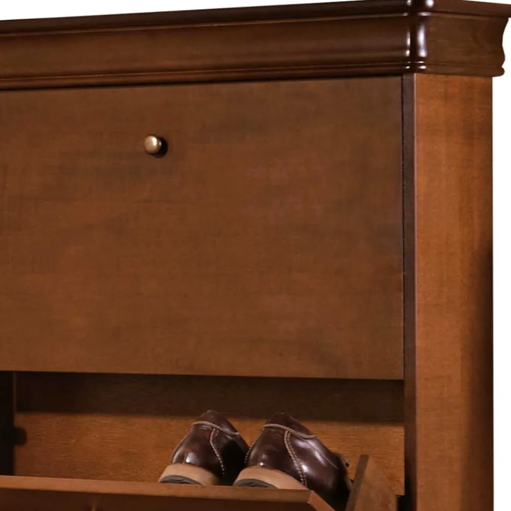 Wohnen Schuhschränke*Klassisch gestalteter Schuhschrank in Nussbaum - Lemerzi