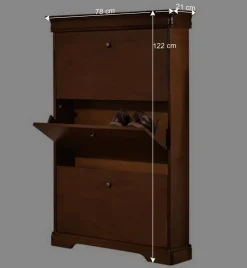 Wohnen Schuhschränke*Klassisch gestalteter Schuhschrank in Nussbaum - Lemerzi