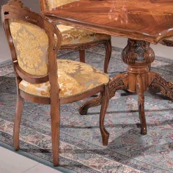 Wohnen Küchen-Essgruppen|Esszimmer Komplett*Klassische Essgruppe mit Quadrattisch Magari & 4 Polsterstühlen (fünfteilig)