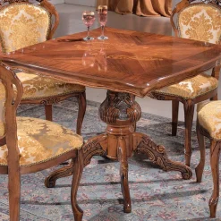 Wohnen Küchen-Essgruppen|Esszimmer Komplett*Klassische Essgruppe mit Quadrattisch Magari & 4 Polsterstühlen (fünfteilig)