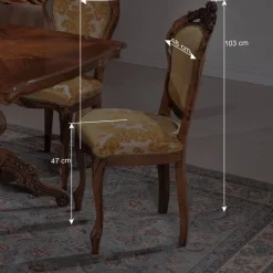 Wohnen Küchen-Essgruppen|Esszimmer Komplett*Klassische Essgruppe mit Quadrattisch Magari & 4 Polsterstühlen (fünfteilig)