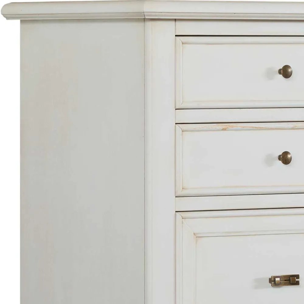 Wohnen Flurkommoden*Klassische Hochkommode in Antikweiß - Annot