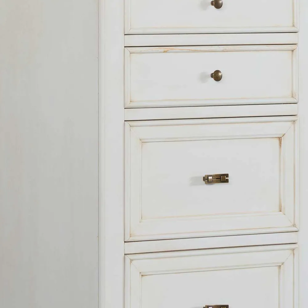 Wohnen Flurkommoden*Klassische Hochkommode in Antikweiß - Annot