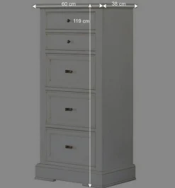 Wohnen Flurkommoden*Klassische Hochkommode in Antikweiß - Annot