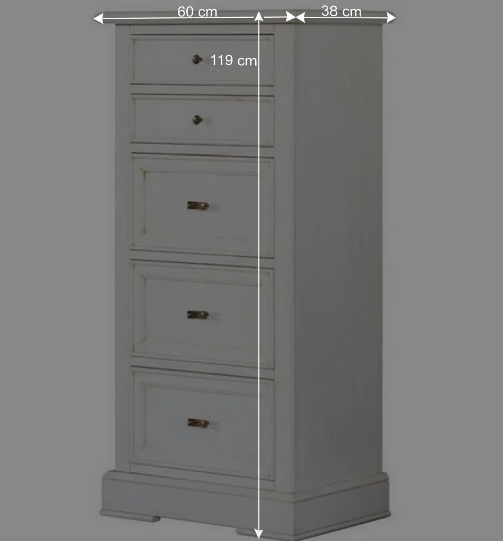 Wohnen Flurkommoden*Klassische Hochkommode in Antikweiß - Annot