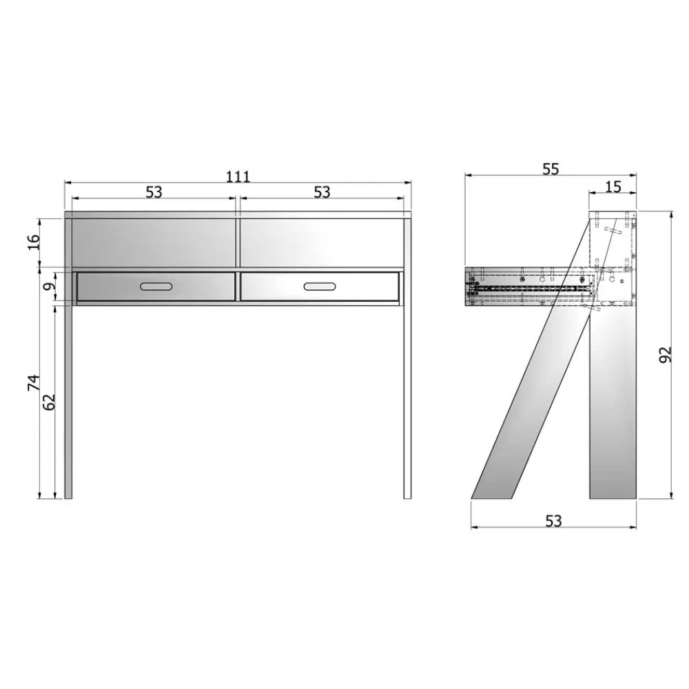 Kinder Wohnen Klassischer Schreibtisch Etzga aus weißem Massivholz