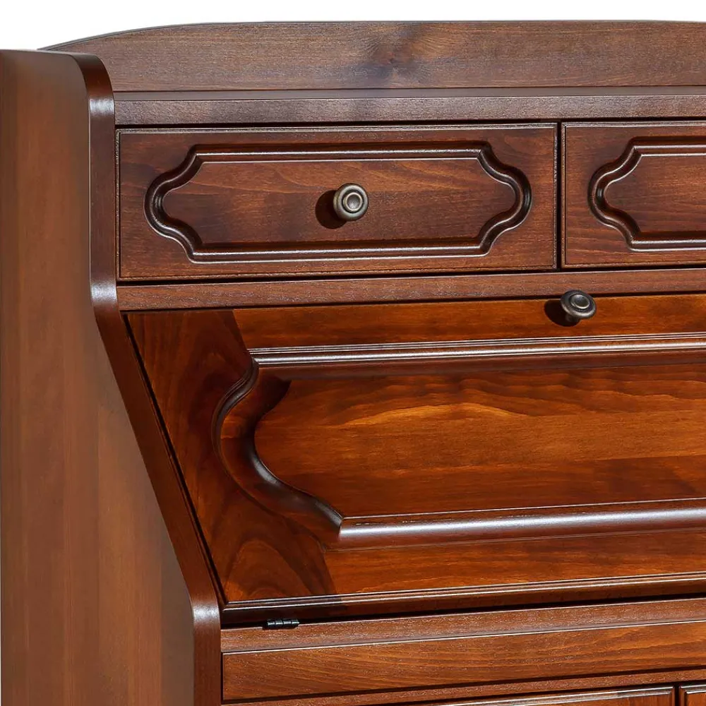 Wohnen Tische|Braune Möbel*Klassischer Sekretär in Nussbaum - Modicca