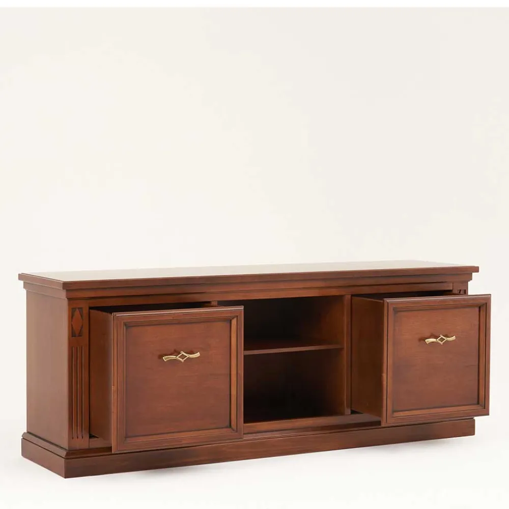 Wohnen Klassischer TV Unterschrank in Walnussfarben - Sienna