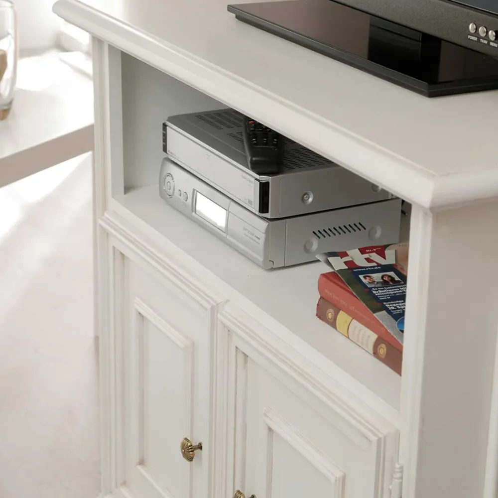 Wohnen Klassischer TV Unterschrank in Antikweiß - Vicina