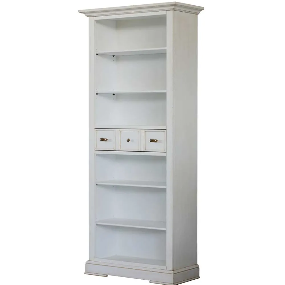 Wohnen Esszimmerregale|Regale*Klassisches Bücherregal in Antikweiß - Annot