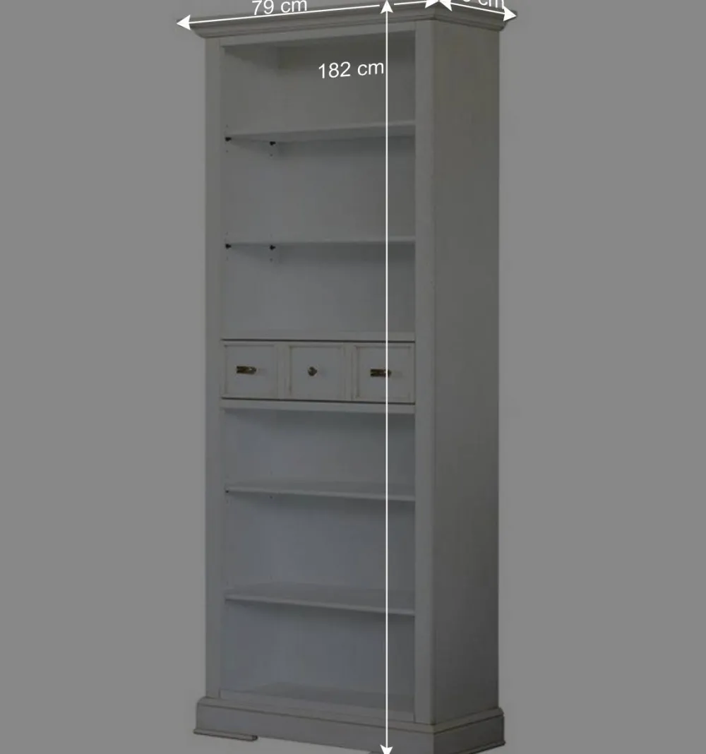 Wohnen Esszimmerregale|Regale*Klassisches Bücherregal in Antikweiß - Annot