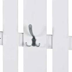 Wohnen Klassisches Garderobenpaneel in Weiß 65cm breit Vaipuran mit 8 Metallhaken