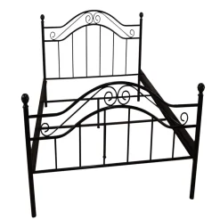 Wohnen Vintage Möbel*Klassisches Metallbett in Schwarz - Cusern