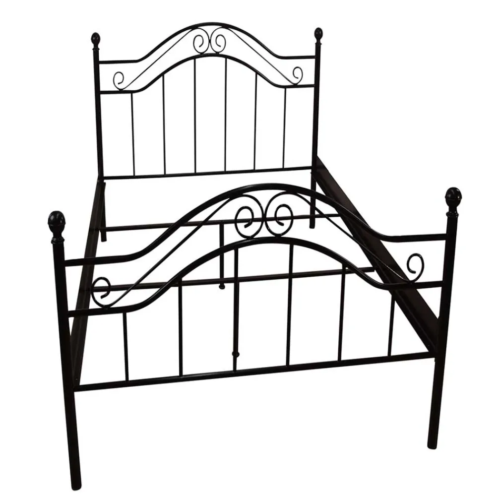 Wohnen Vintage Möbel*Klassisches Metallbett in Schwarz - Cusern