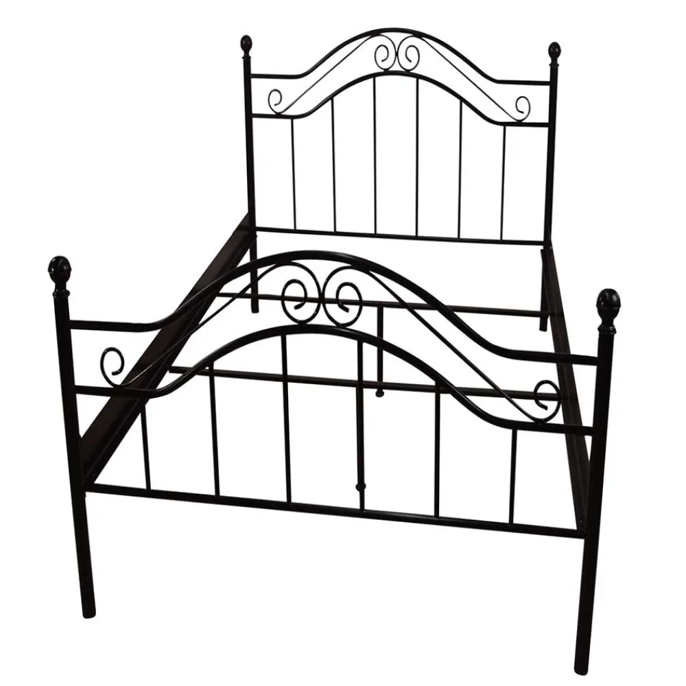 Wohnen Vintage Möbel*Klassisches Metallbett in Schwarz - Cusern