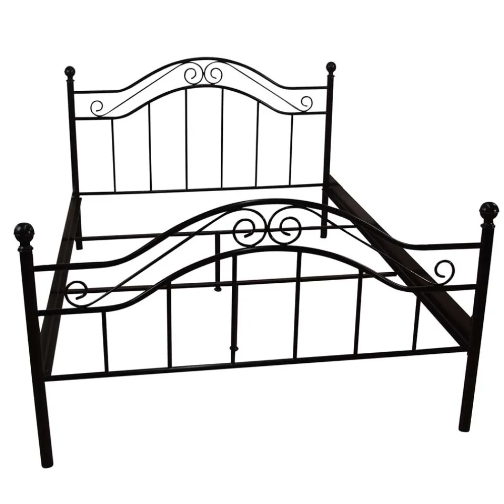 Wohnen Vintage Möbel*Klassisches Metallbett in Schwarz - Cusern