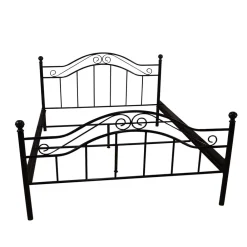 Wohnen Vintage Möbel*Klassisches Metallbett in Schwarz - Cusern